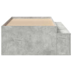 vidaXL Bettrahmen mit Schubladen Beton Grau 90 x 200 cm Holzwerkstoff