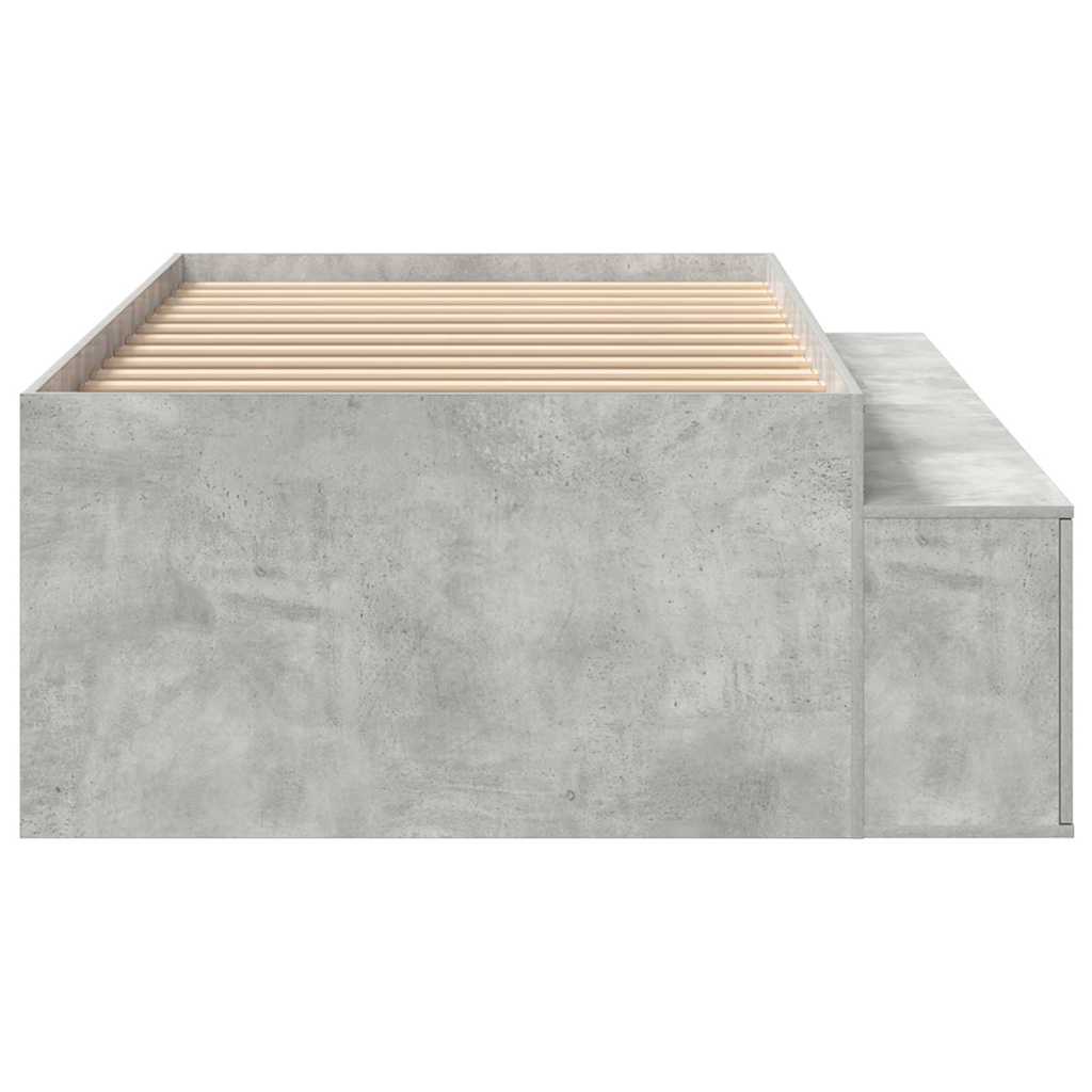 vidaXL Bettrahmen mit Schubladen Beton Grau 90 x 200 cm Holzwerkstoff