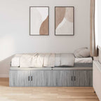 vidaXL Bettrahmen mit Speicher Graues Sonoma 90 x 200 cm Holzwerkstoff
