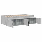 vidaXL Bettrahmen mit Speicher Graues Sonoma 90 x 200 cm Holzwerkstoff