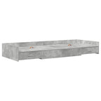 vidaXL Bettrahmen mit Kopfteil Beton Grau 98,5 x 200 cm Holzwerkstoff