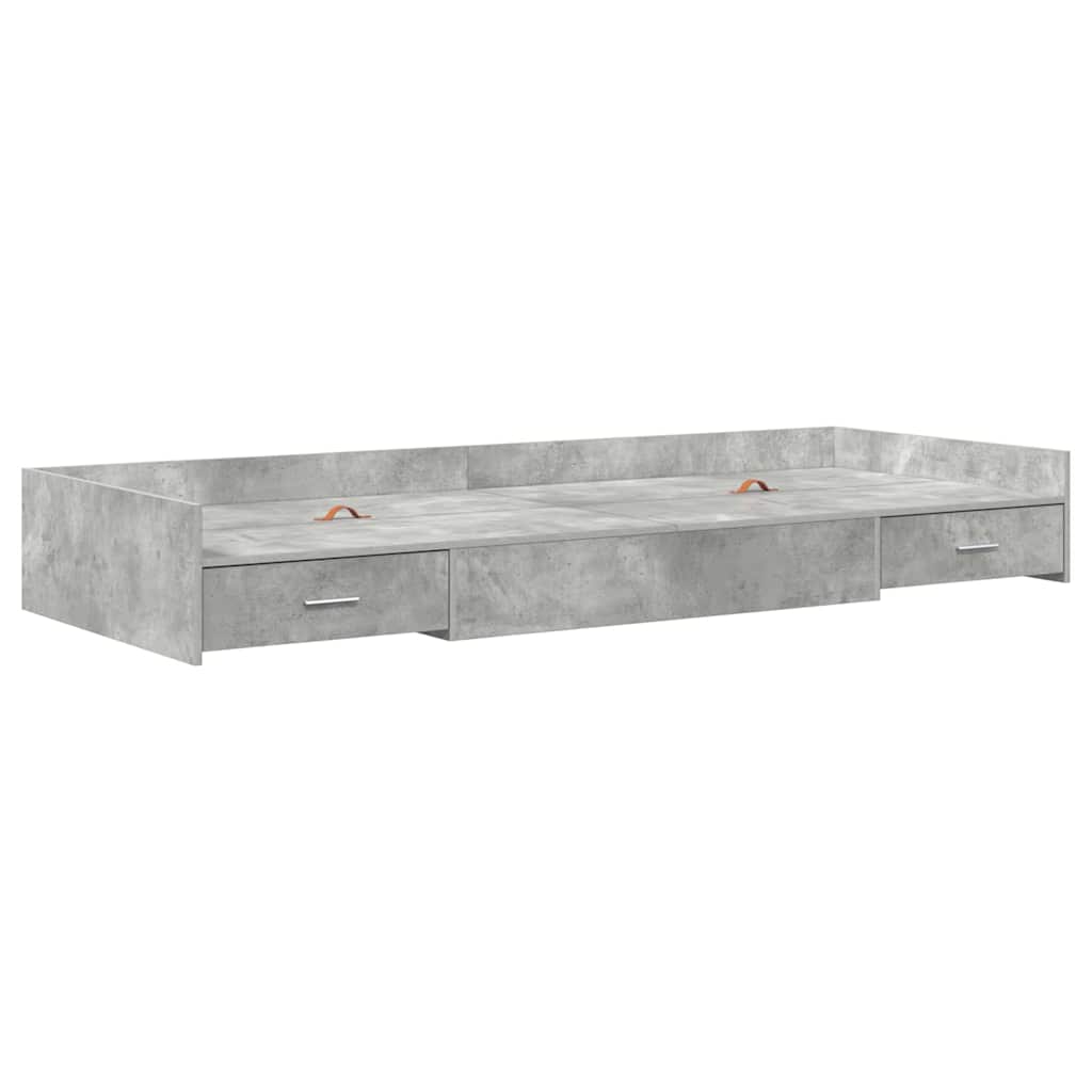 vidaXL Bettrahmen mit Kopfteil Beton Grau 98,5 x 200 cm Holzwerkstoff