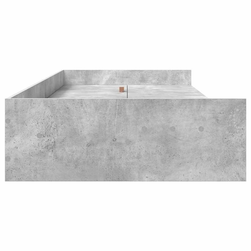 vidaXL Bettrahmen mit Kopfteil Beton Grau 98,5 x 200 cm Holzwerkstoff
