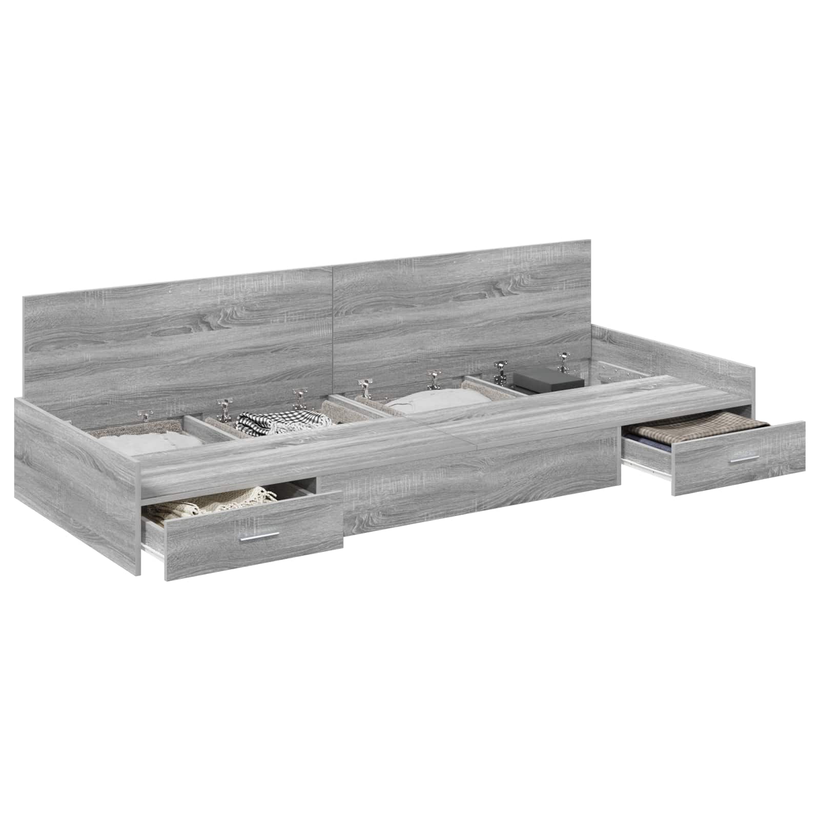 vidaXL Bettrahmen Graues Sonoma 98,5 x 200 cm Holzwerkstoff