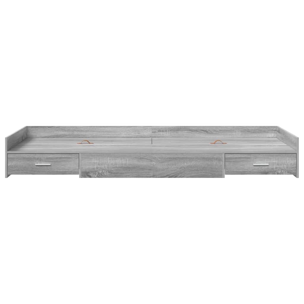 vidaXL Bettrahmen Graues Sonoma 98,5 x 200 cm Holzwerkstoff