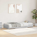 vidaXL Bettrahmen mit Kopfteil Graues Sonoma 90 x 200 cm Holzwerkstoff