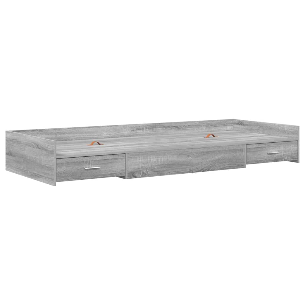 vidaXL Bettrahmen mit Kopfteil Graues Sonoma 90 x 200 cm Holzwerkstoff