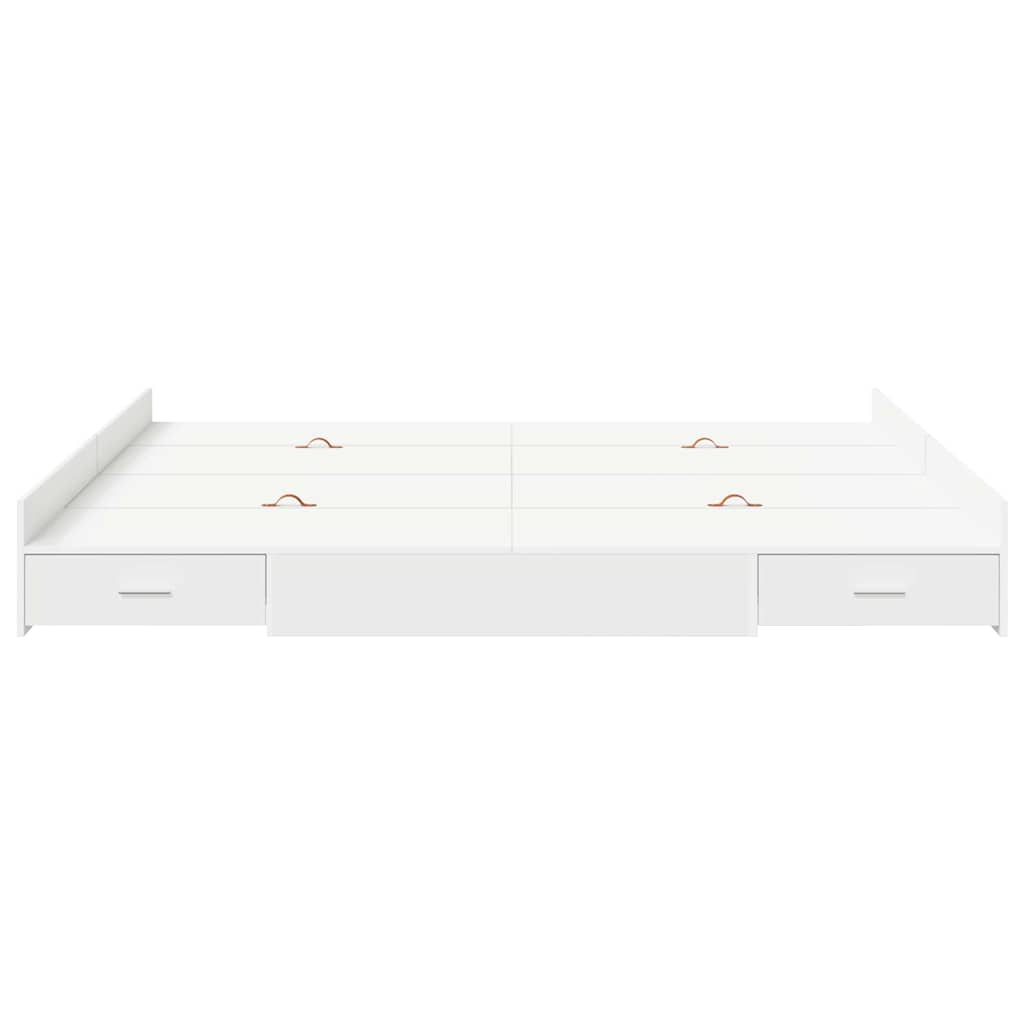vidaXL Aufbewahrungsbettgestell Weiß 200 x 200 cm Holzwerkstoff