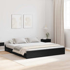 vidaXL Aufbewahrungsbettgestell Schwarz Eichen-Optik 200 x 200 cm