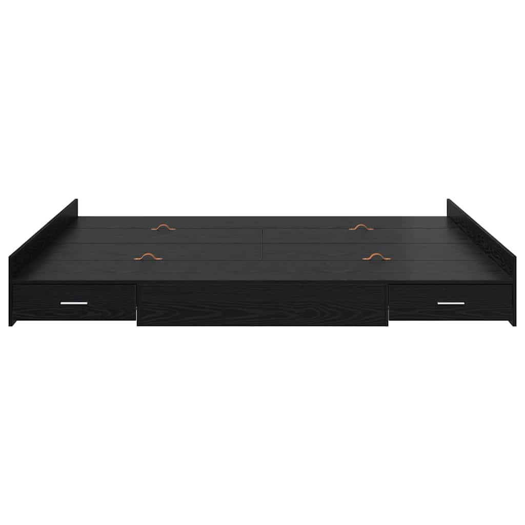 vidaXL Aufbewahrungsbettgestell Schwarz Eichen-Optik 200 x 200 cm