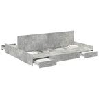 vidaXL Aufbewahrungsbettgestell Beton Grau 200 x 200 cm Holzwerkstoff