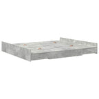 vidaXL Aufbewahrungsbettgestell Beton Grau 200 x 200 cm Holzwerkstoff