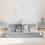 vidaXL Aufbewahrungsbettgestell Graues Sonoma 200 x 200 cm