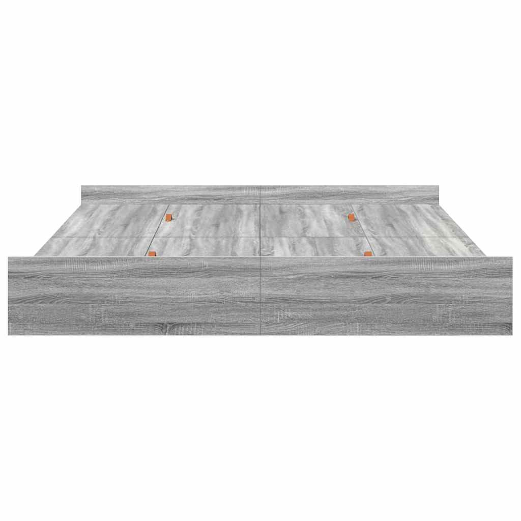 vidaXL Aufbewahrungsbettgestell Graues Sonoma 200 x 200 cm