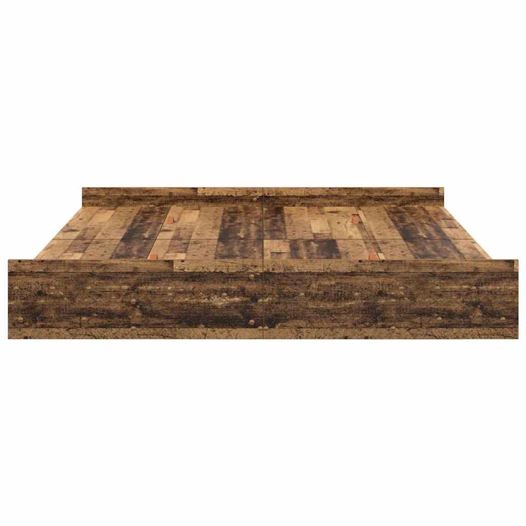 vidaXL Aufbewahrungsbettgestell Altholz 200 x 200 cm Holzwerkstoff