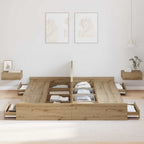 vidaXL Aufbewahrungsbettgestell Artisan-Eiche 200 x 200 cm