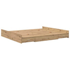 vidaXL Aufbewahrungsbettgestell Artisan-Eiche 200 x 200 cm
