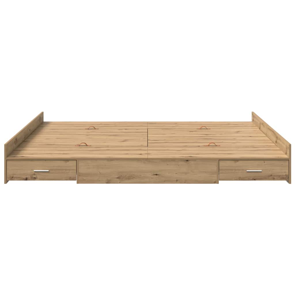 vidaXL Aufbewahrungsbettgestell Artisan-Eiche 200 x 200 cm
