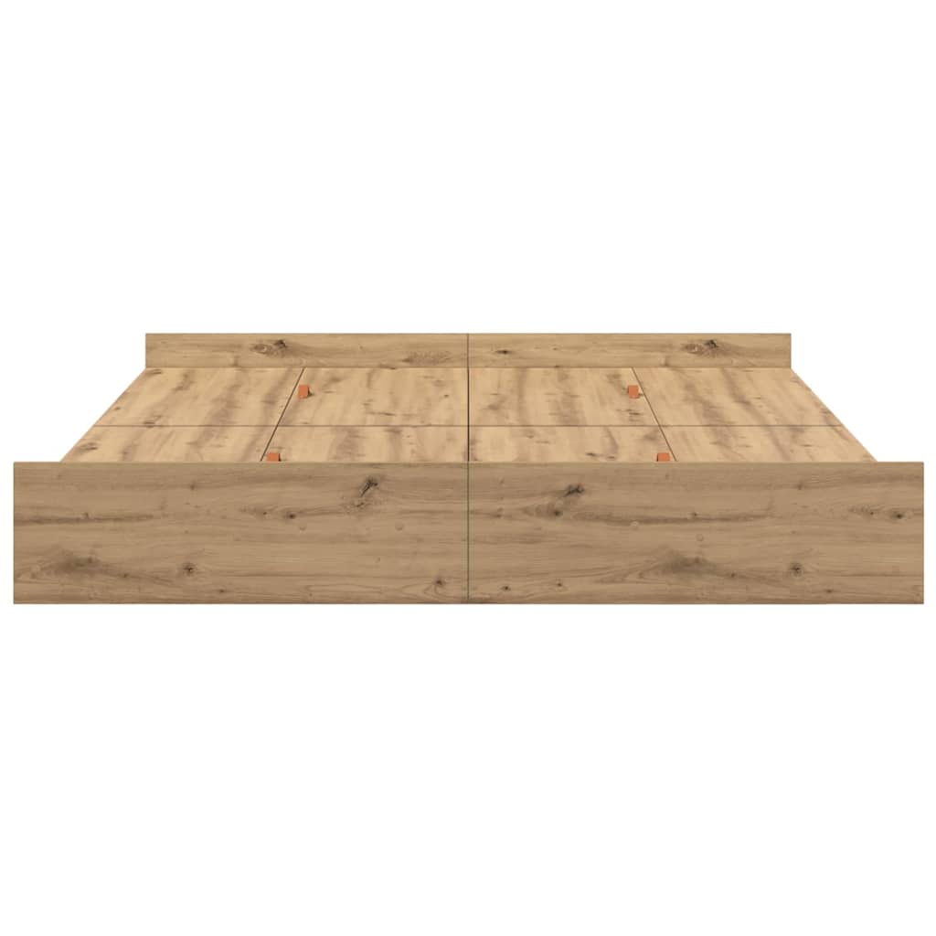 vidaXL Aufbewahrungsbettgestell Artisan-Eiche 200 x 200 cm