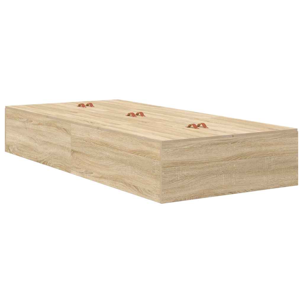 vidaXL Aufbewahrungsbettgestell Sonoma-Eiche 80 x 200 cm Holzwerkstoff