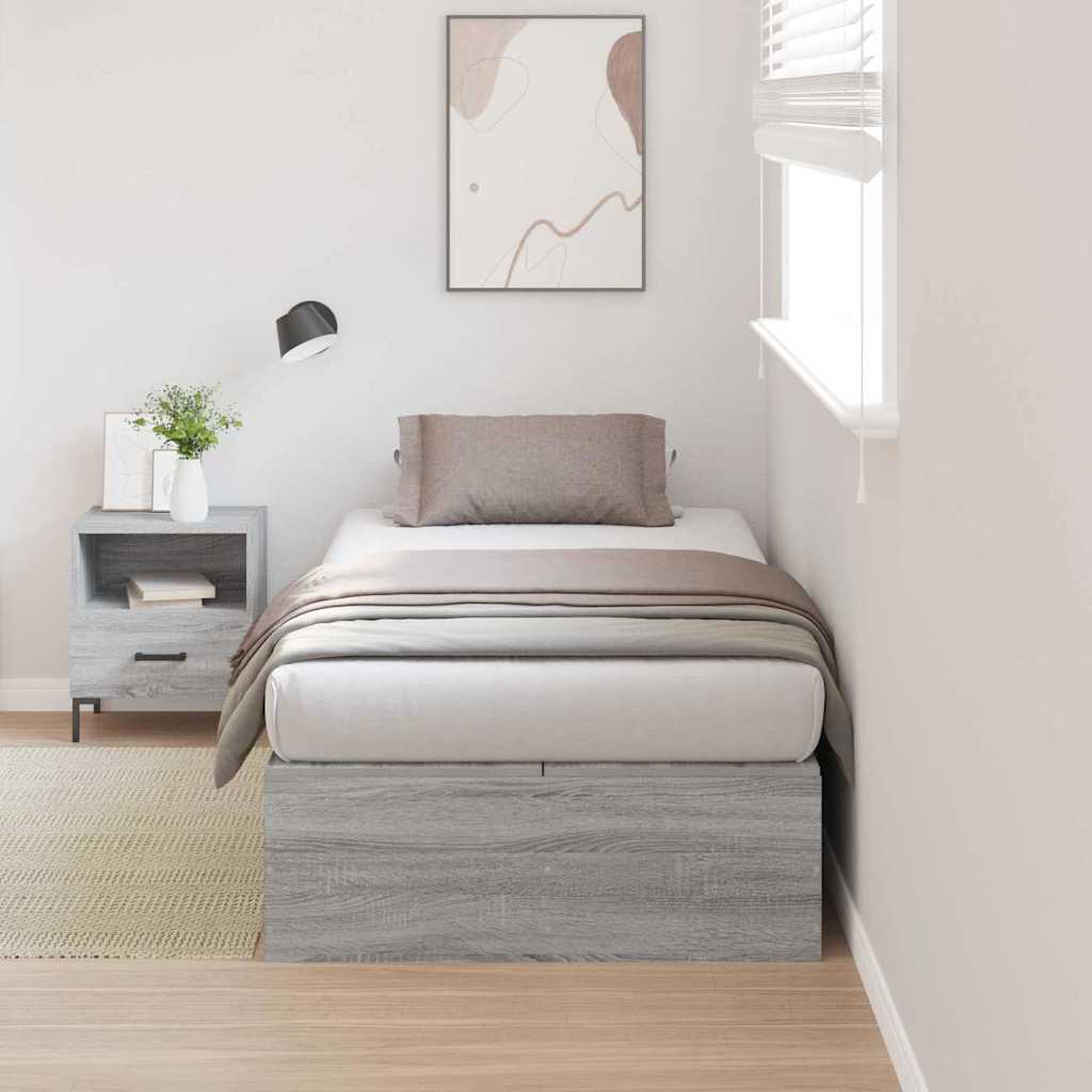 vidaXL Aufbewahrungsbettgestell mit Speicher Graues Sonoma 80 x 200 cm