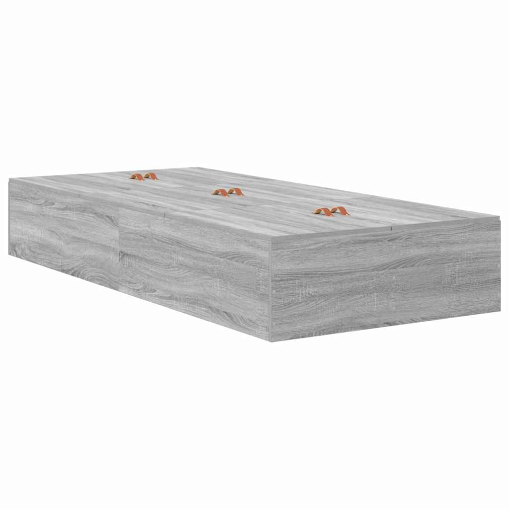 vidaXL Aufbewahrungsbettgestell mit Speicher Graues Sonoma 80 x 200 cm