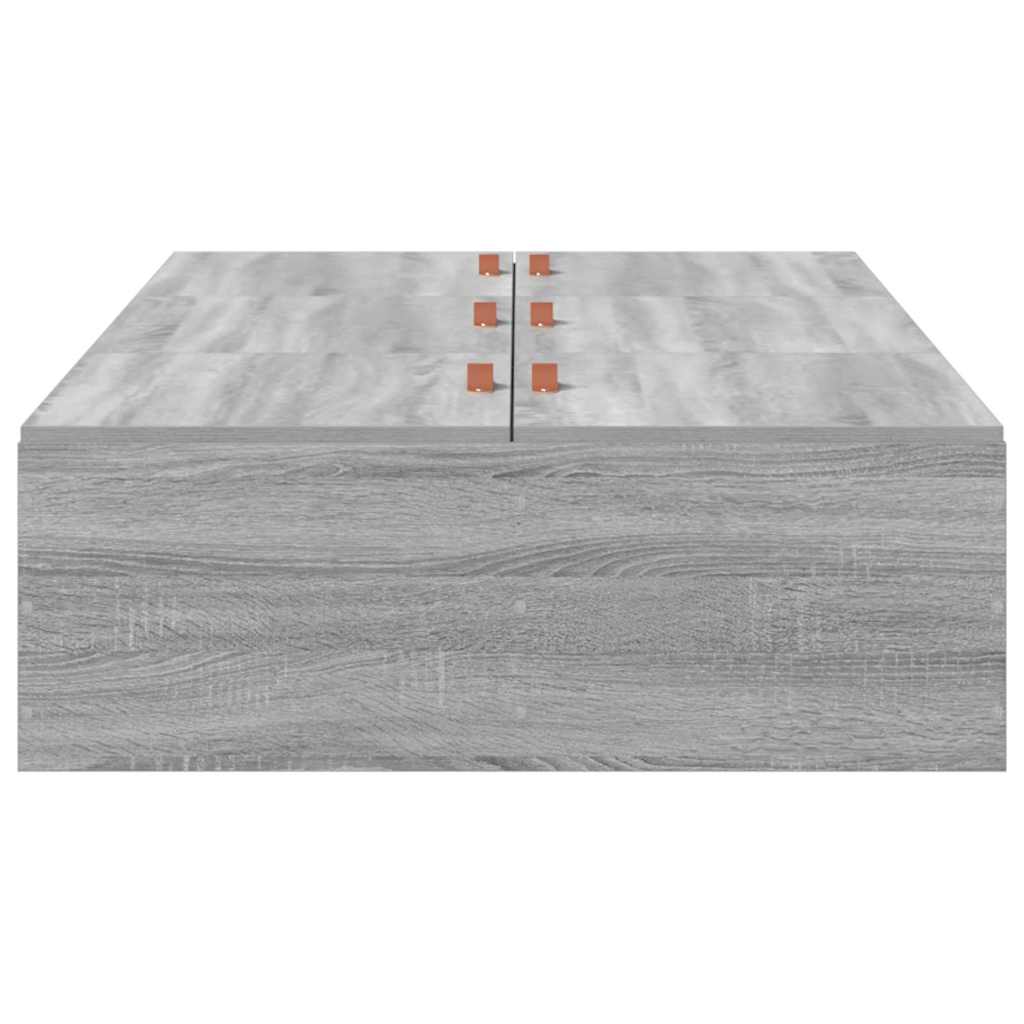 vidaXL Aufbewahrungsbettgestell mit Speicher Graues Sonoma 80 x 200 cm