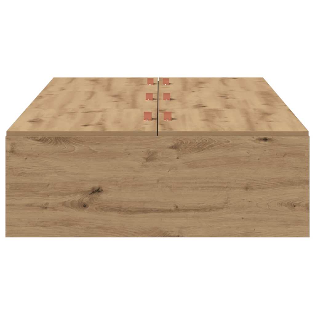 vidaXL Aufbewahrungsbettgestell mit Speicher Artisan-Eiche 90 x 200 cm