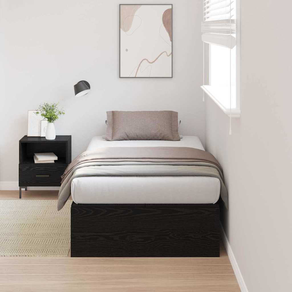 vidaXL Aufbewahrungsbettgestell Schwarz Eichen-Optik 200 x 200 cm