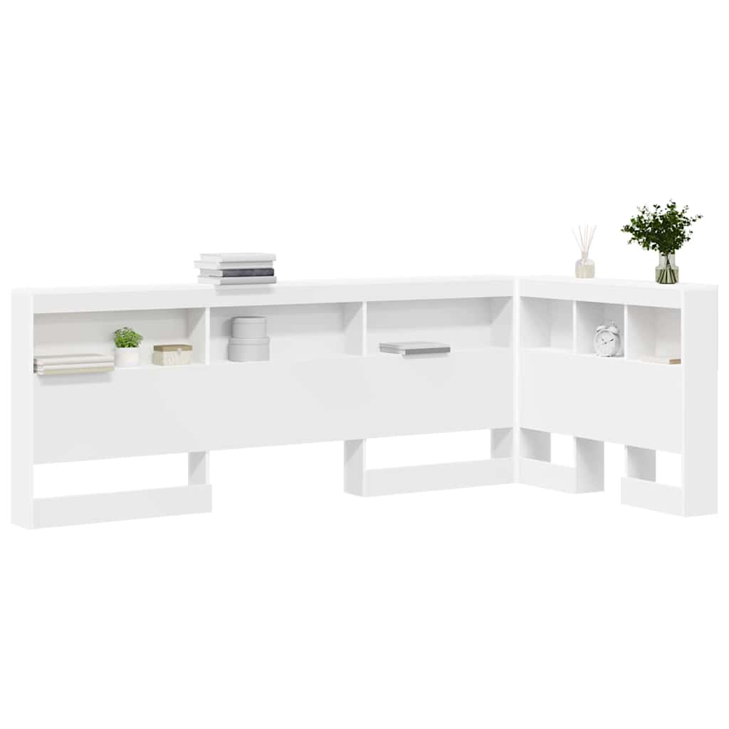 vidaXL Aufbewahrungskopfteil mit Regal Weiß 80 cm Holzwerkstoff