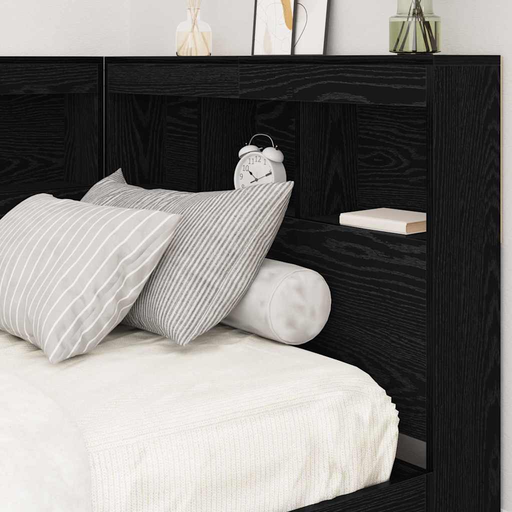 vidaXL Aufbewahrungskopfteil Schwarz Eichen-Optik 80 cm Holzwerkstoff