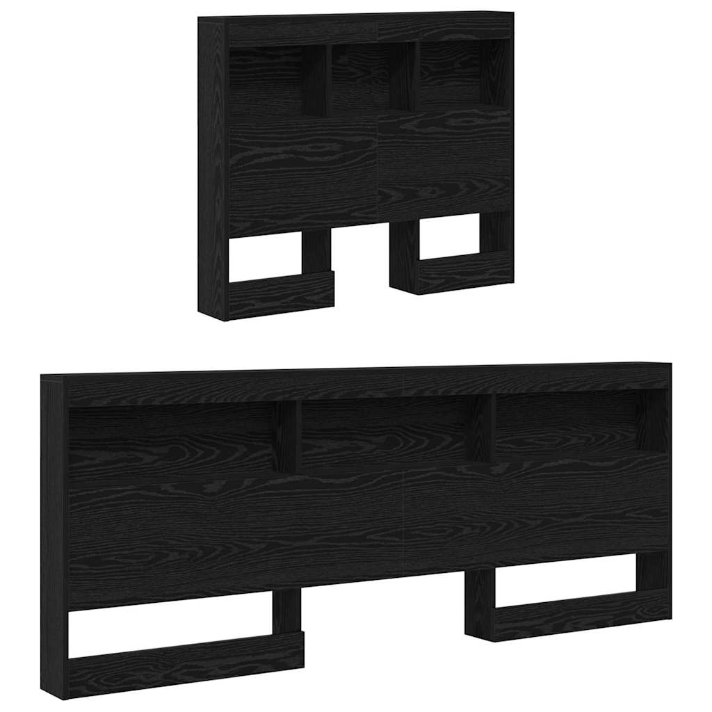 vidaXL Aufbewahrungskopfteil Schwarz Eichen-Optik 80 cm Holzwerkstoff