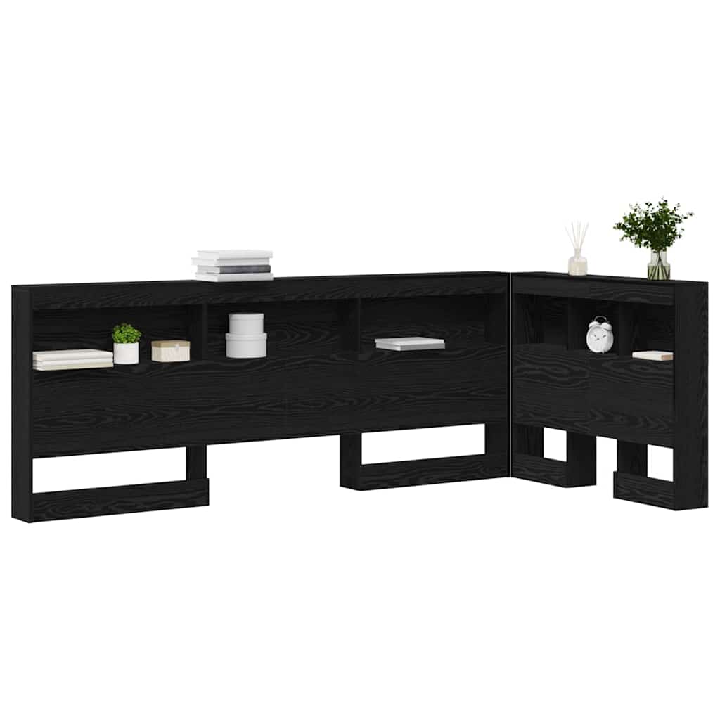 vidaXL Aufbewahrungskopfteil Schwarz Eichen-Optik 80 cm Holzwerkstoff