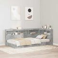 vidaXL Aufbewahrungskopfteil mit Regal Beton Grau 80 cm Holzwerkstoff