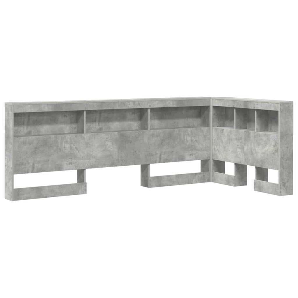 vidaXL Aufbewahrungskopfteil mit Regal Beton Grau 80 cm Holzwerkstoff