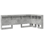 vidaXL Aufbewahrungskopfteil mit Regal Beton Grau 80 cm Holzwerkstoff