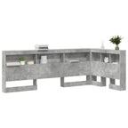 vidaXL Aufbewahrungskopfteil mit Regal Beton Grau 80 cm Holzwerkstoff