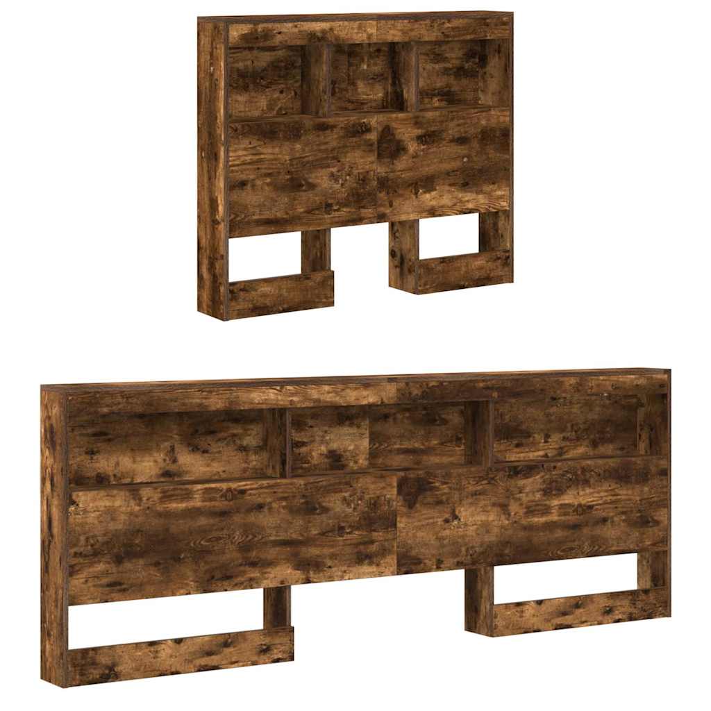 vidaXL Aufbewahrungskopfteil Geräucherte Eiche 80 cm Holzwerkstoff