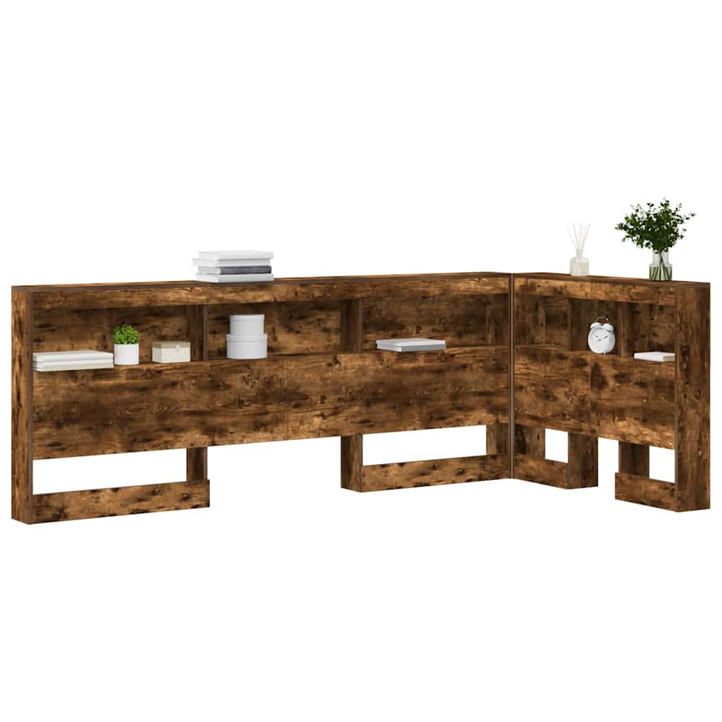 vidaXL Aufbewahrungskopfteil Geräucherte Eiche 80 cm Holzwerkstoff