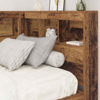 vidaXL Aufbewahrungskopfteil mit Regal Altholz 80 cm Holzwerkstoff
