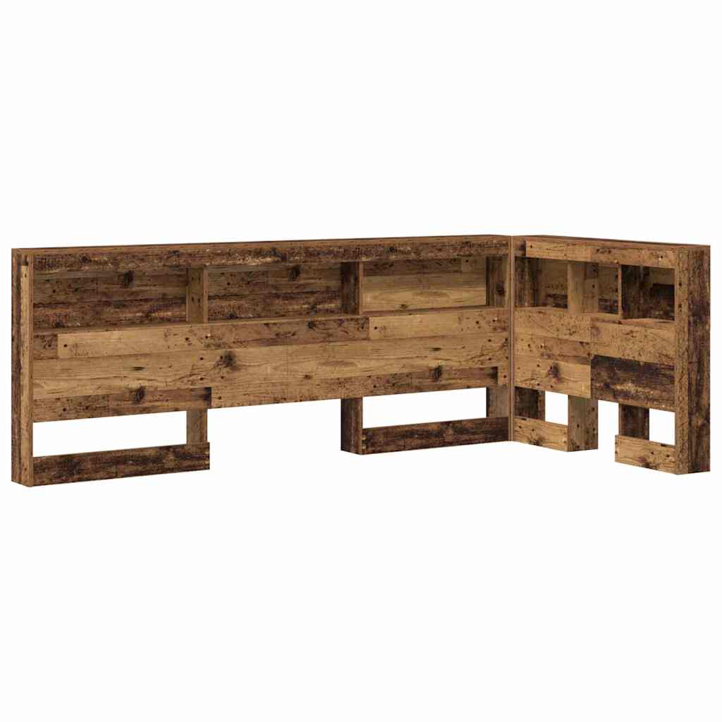 vidaXL Aufbewahrungskopfteil mit Regal Altholz 80 cm Holzwerkstoff