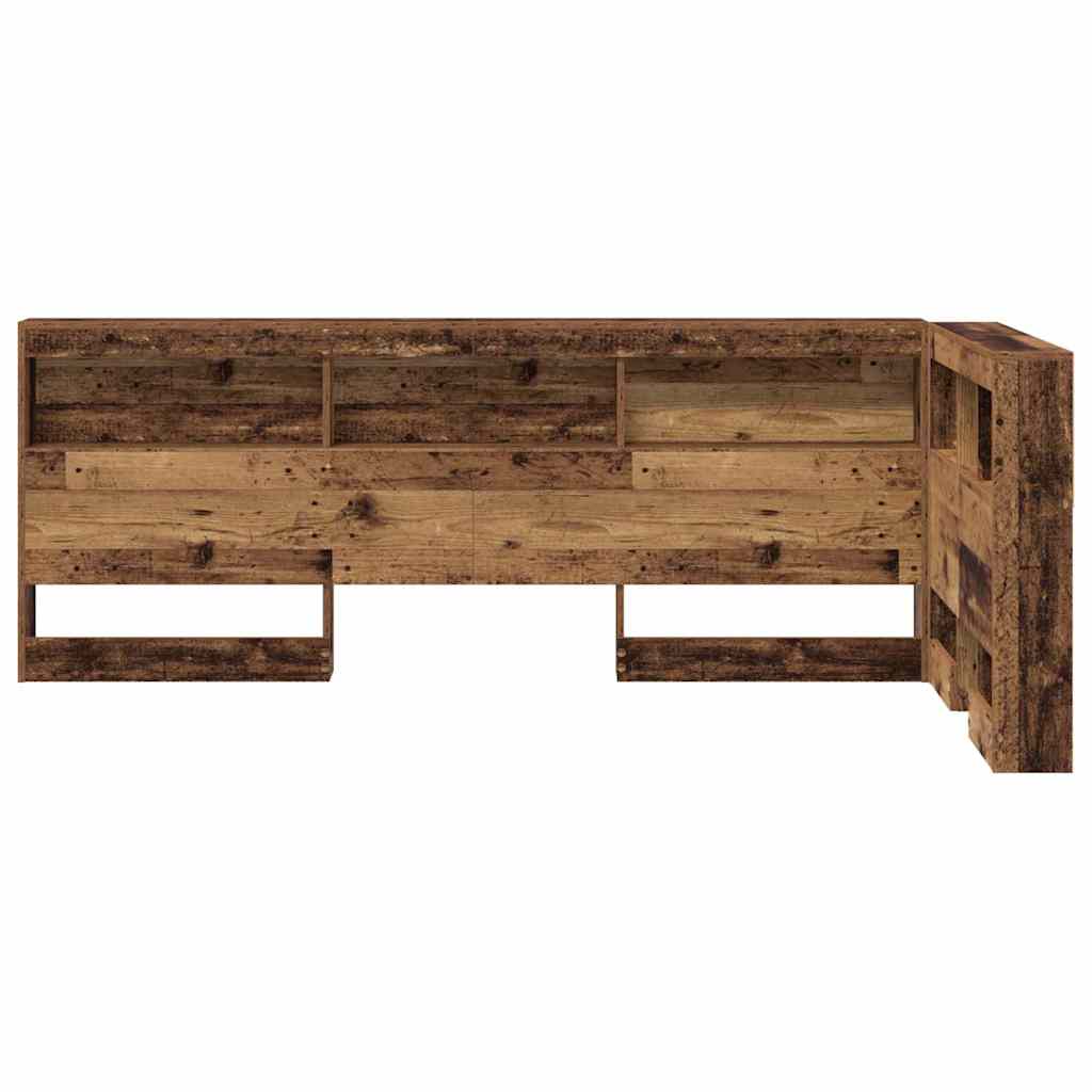 vidaXL Aufbewahrungskopfteil mit Regal Altholz 80 cm Holzwerkstoff