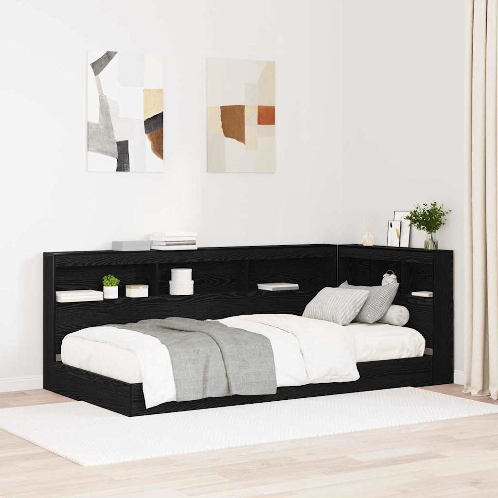 vidaXL Aufbewahrungskopfteil Schwarz Eichen-Optik 80 cm Holzwerkstoff