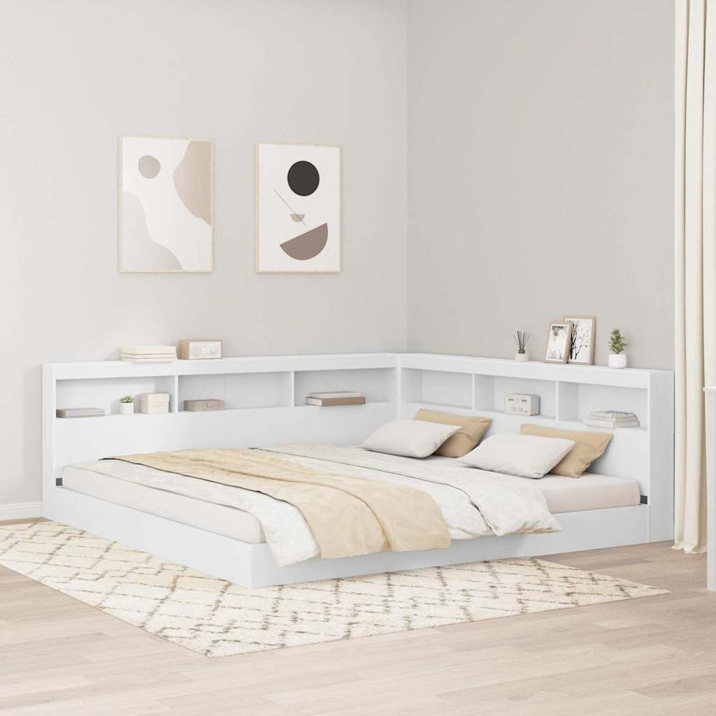 vidaXL Aufbewahrungskopfteil mit Regal Weiß 80 cm Holzwerkstoff