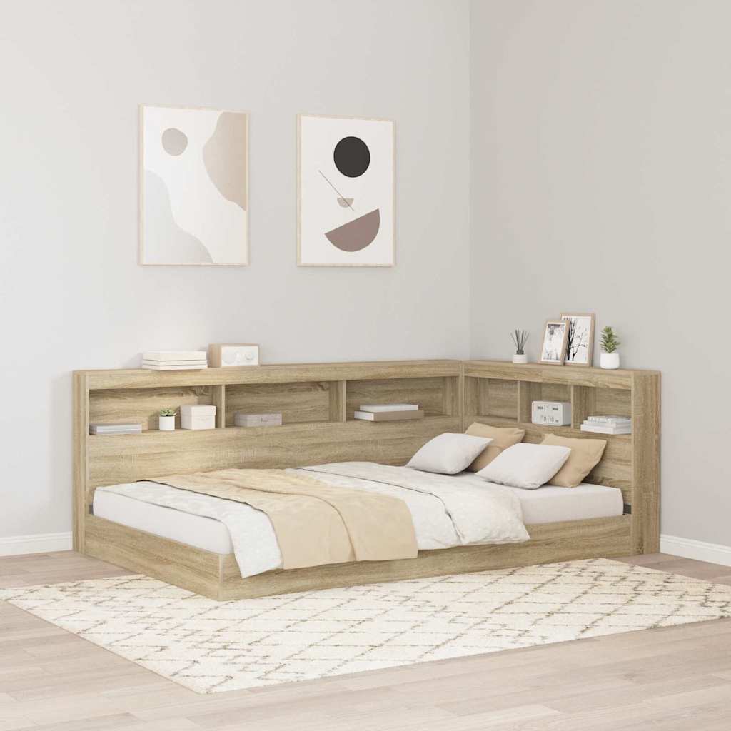 vidaXL Aufbewahrungskopfteil Sonoma-Eiche 90 cm Holzwerkstoff