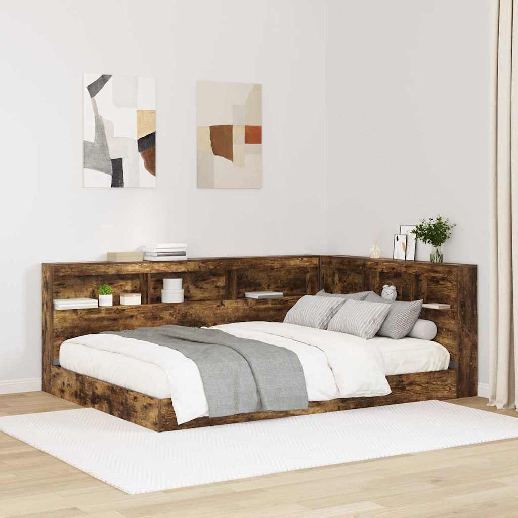 vidaXL Aufbewahrungskopfteil Geräucherte Eiche 80 cm Holzwerkstoff
