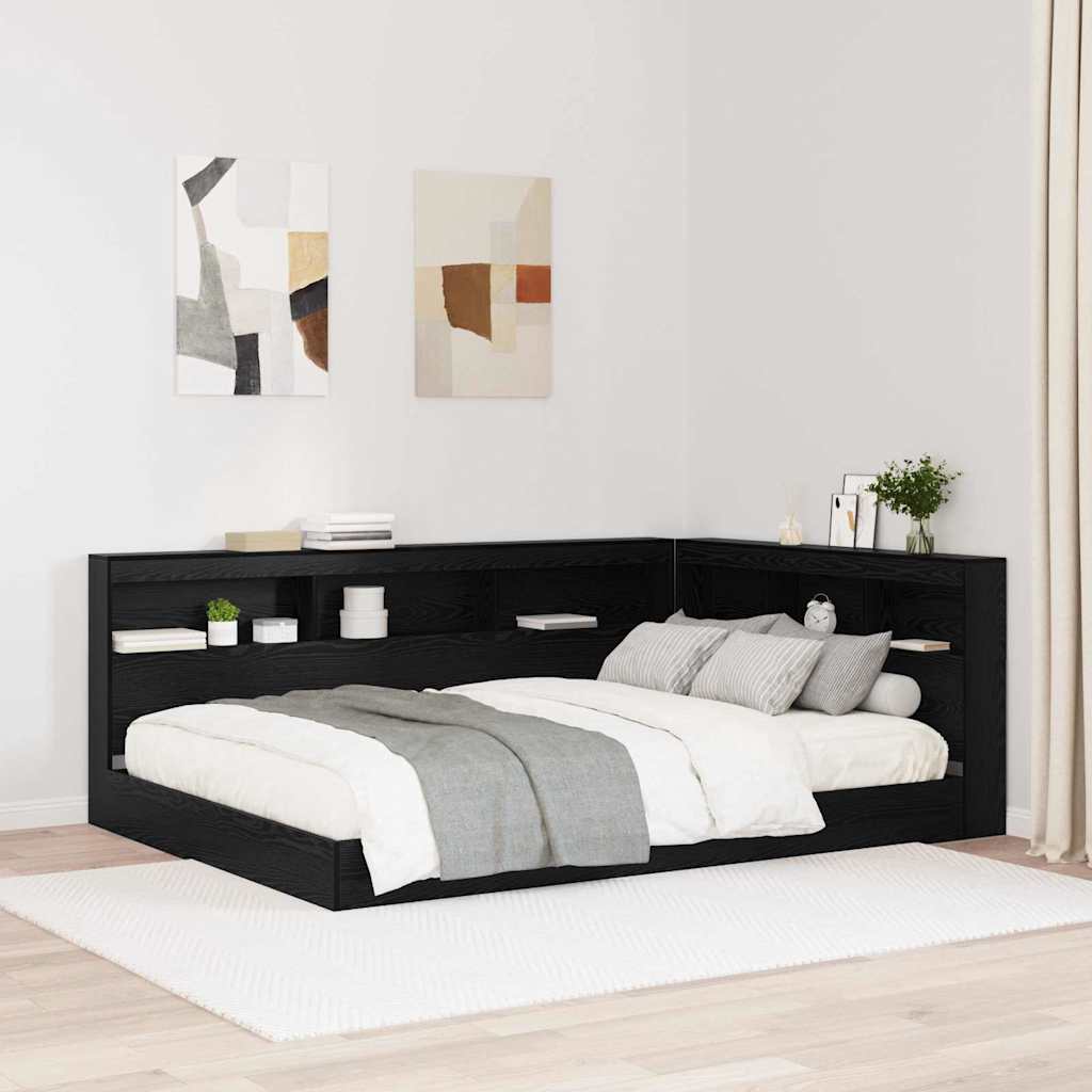 vidaXL Aufbewahrungskopfteil Schwarz Eichen-Optik 80 cm Holzwerkstoff