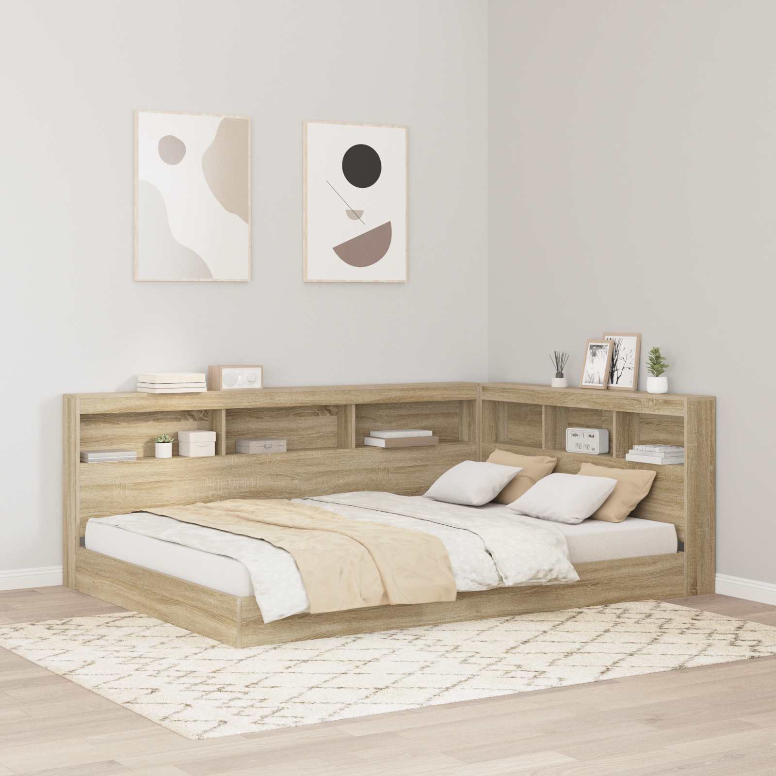 vidaXL Aufbewahrungskopfteil Sonoma-Eiche 90 cm Holzwerkstoff