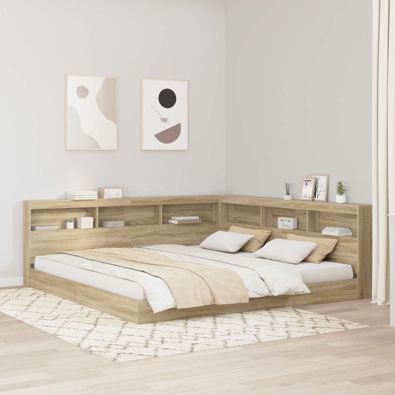vidaXL Aufbewahrungskopfteil Sonoma-Eiche 90 cm Holzwerkstoff