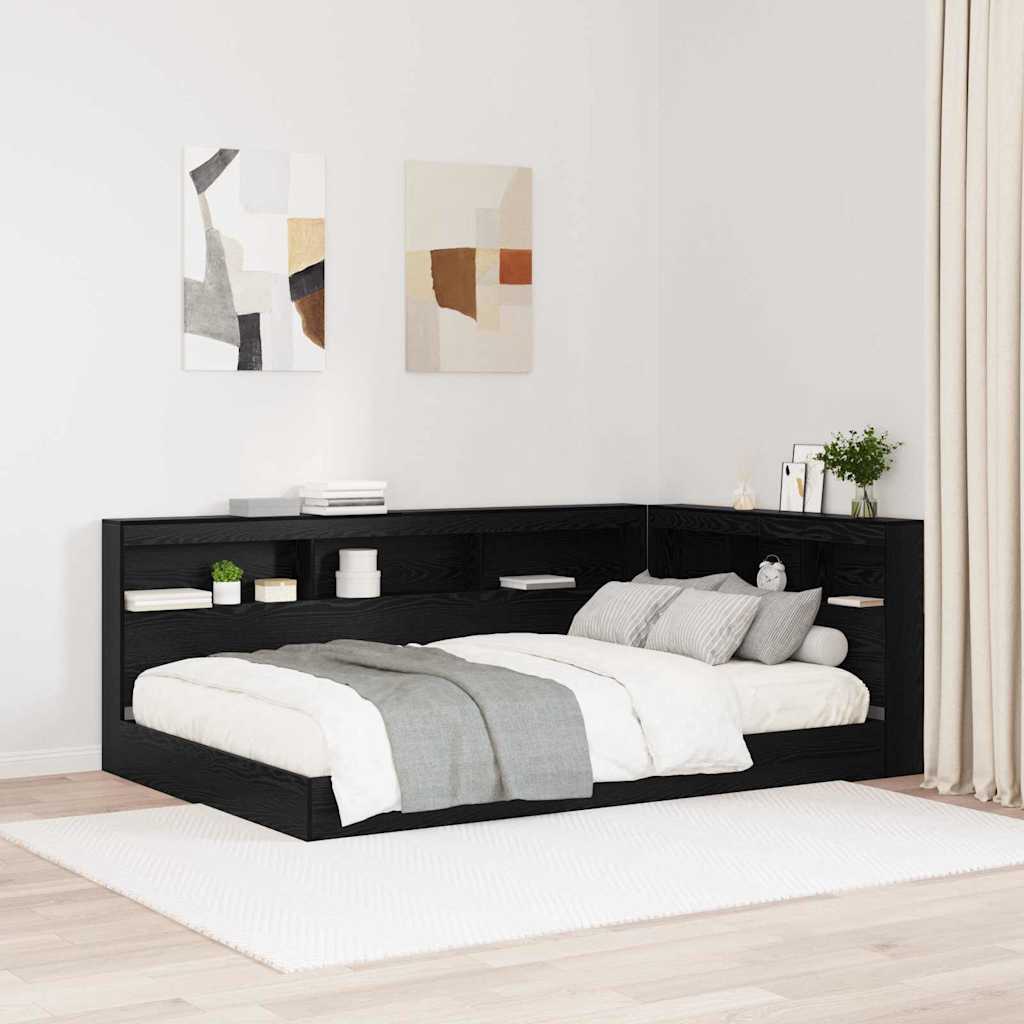 vidaXL Aufbewahrungskopfteil Schwarz Eichen-Optik 80 cm Holzwerkstoff
